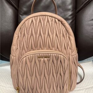 Miu Miu Pink Quilted Backpack